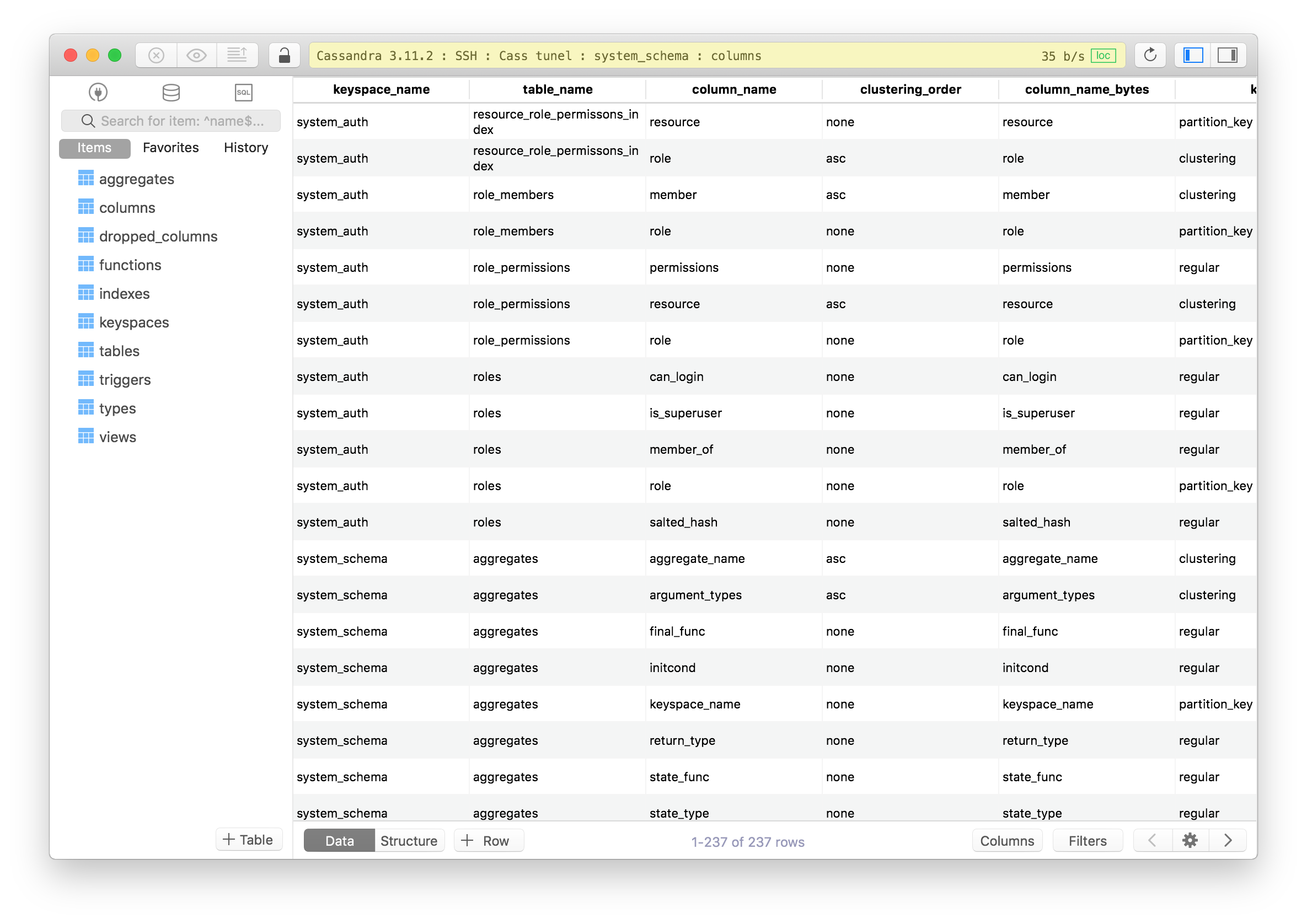 TablePlus GUI for Cassandra