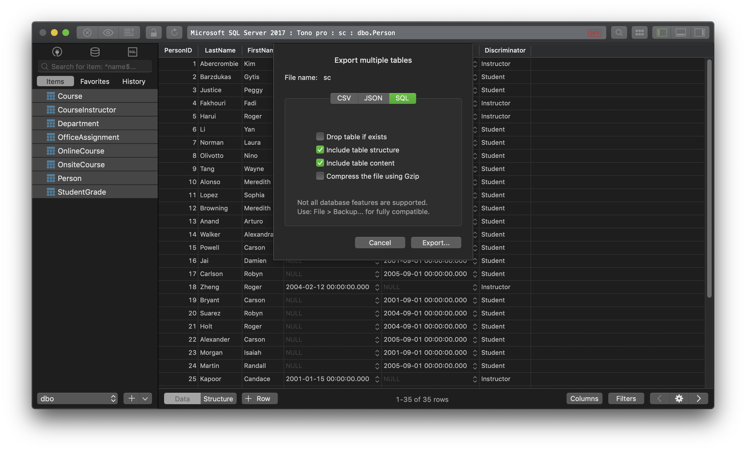 tableplus create database