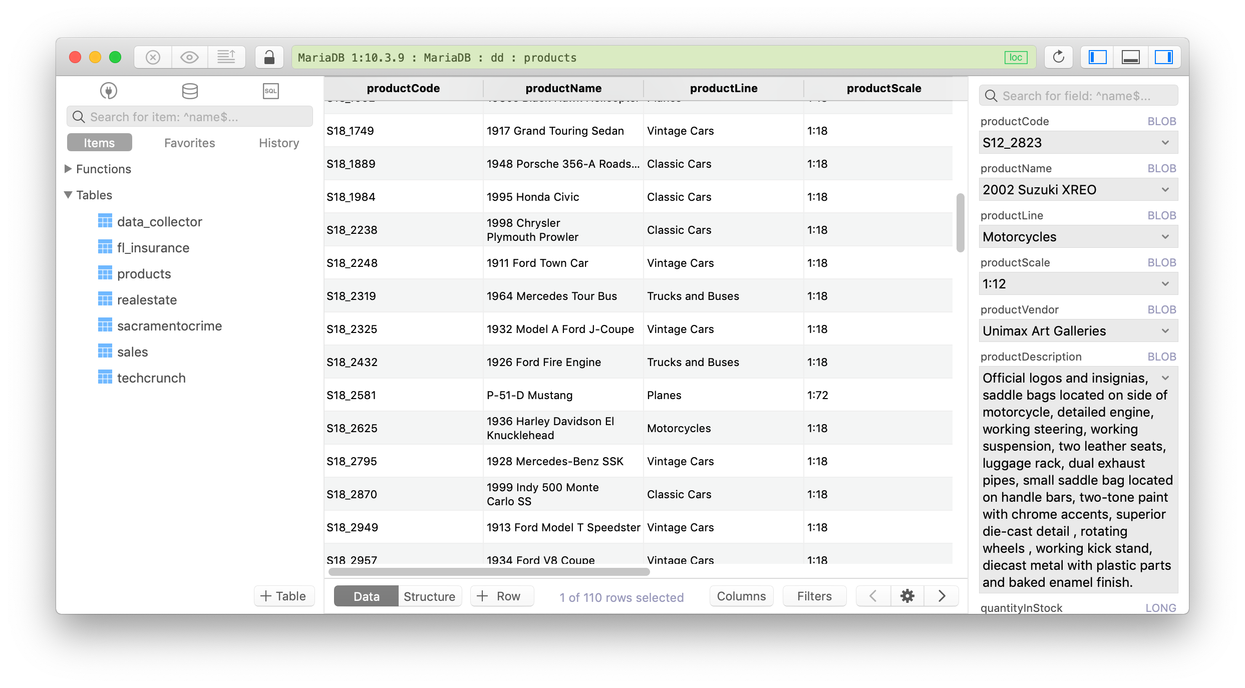 TablePlus GUI Tool MariaDB