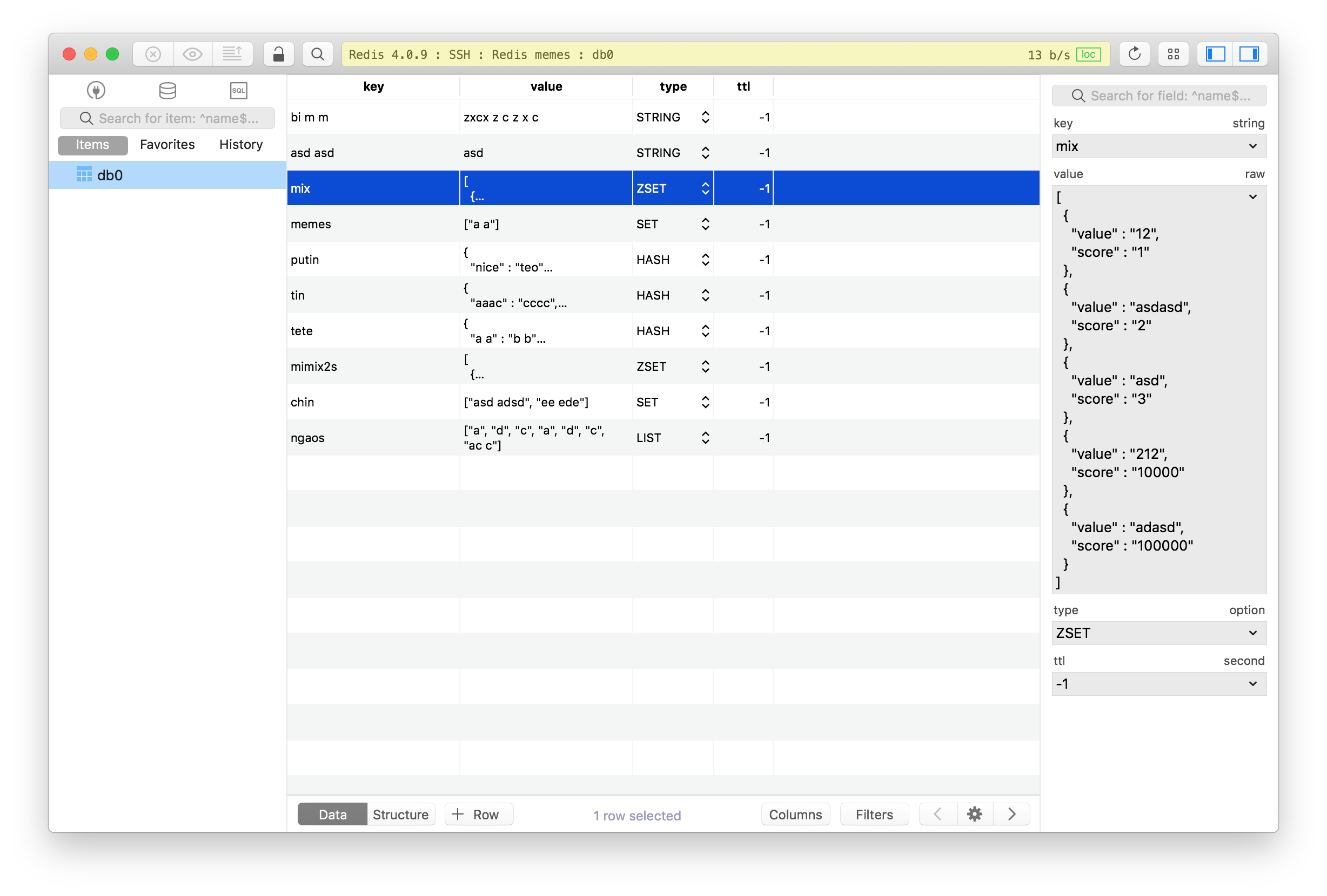 TablePlus GUI for Redis