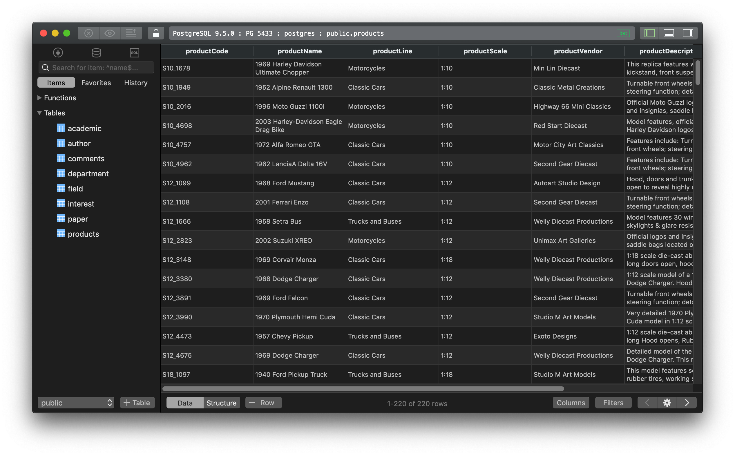 TablePlus GUI for PostgreSQL