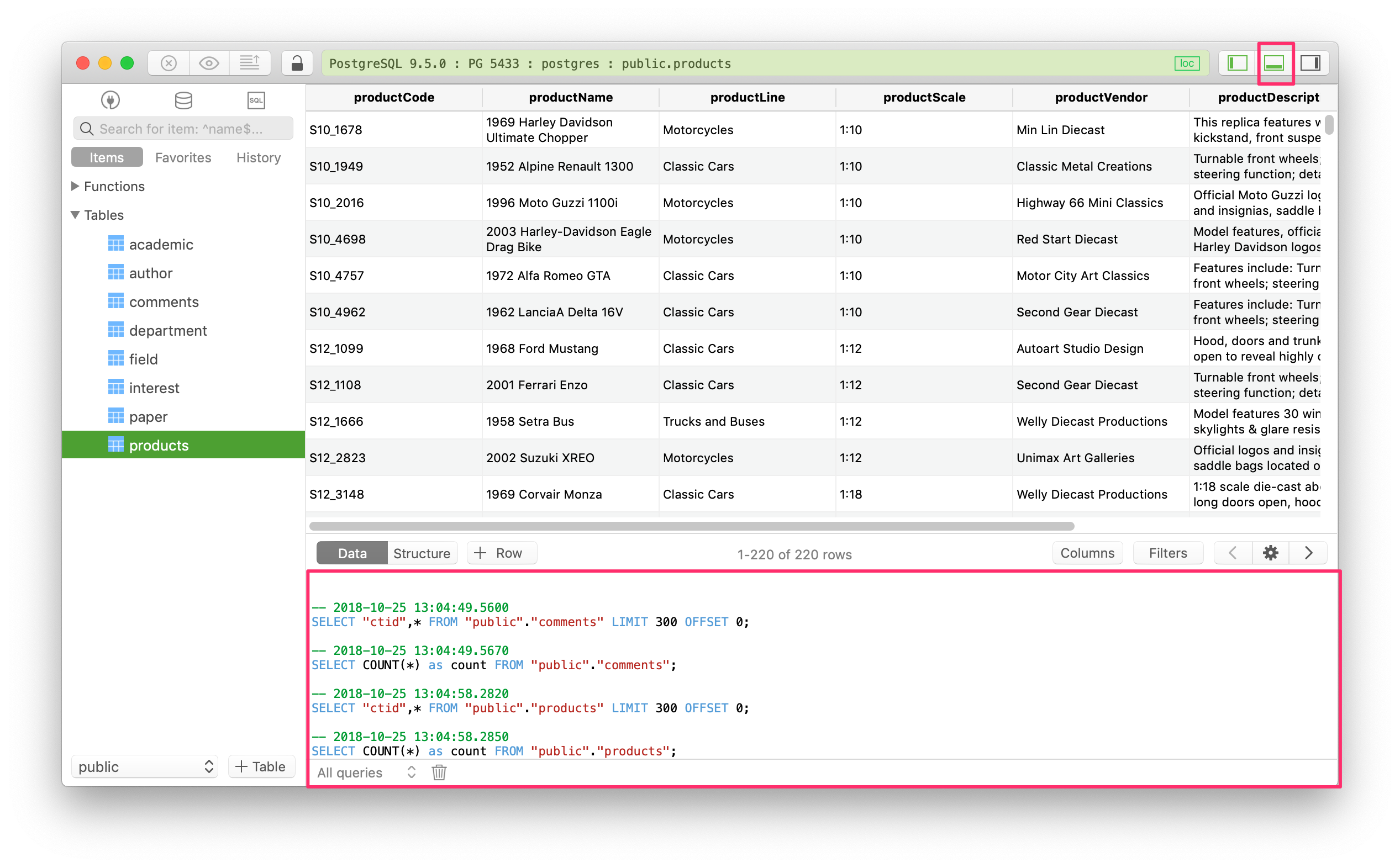 tableplus show stored procedure