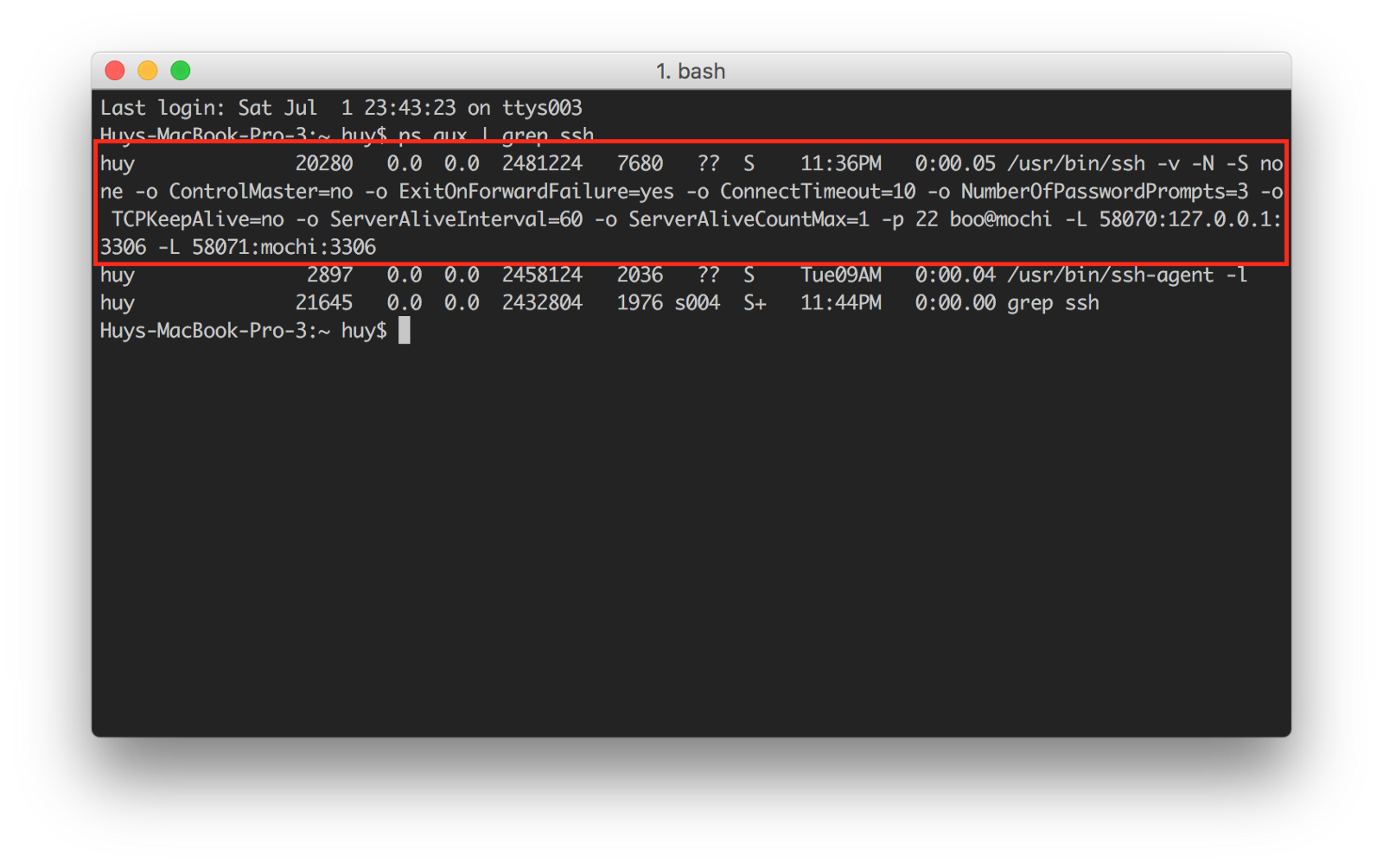 create ssh tunnel using knexfile node db connection