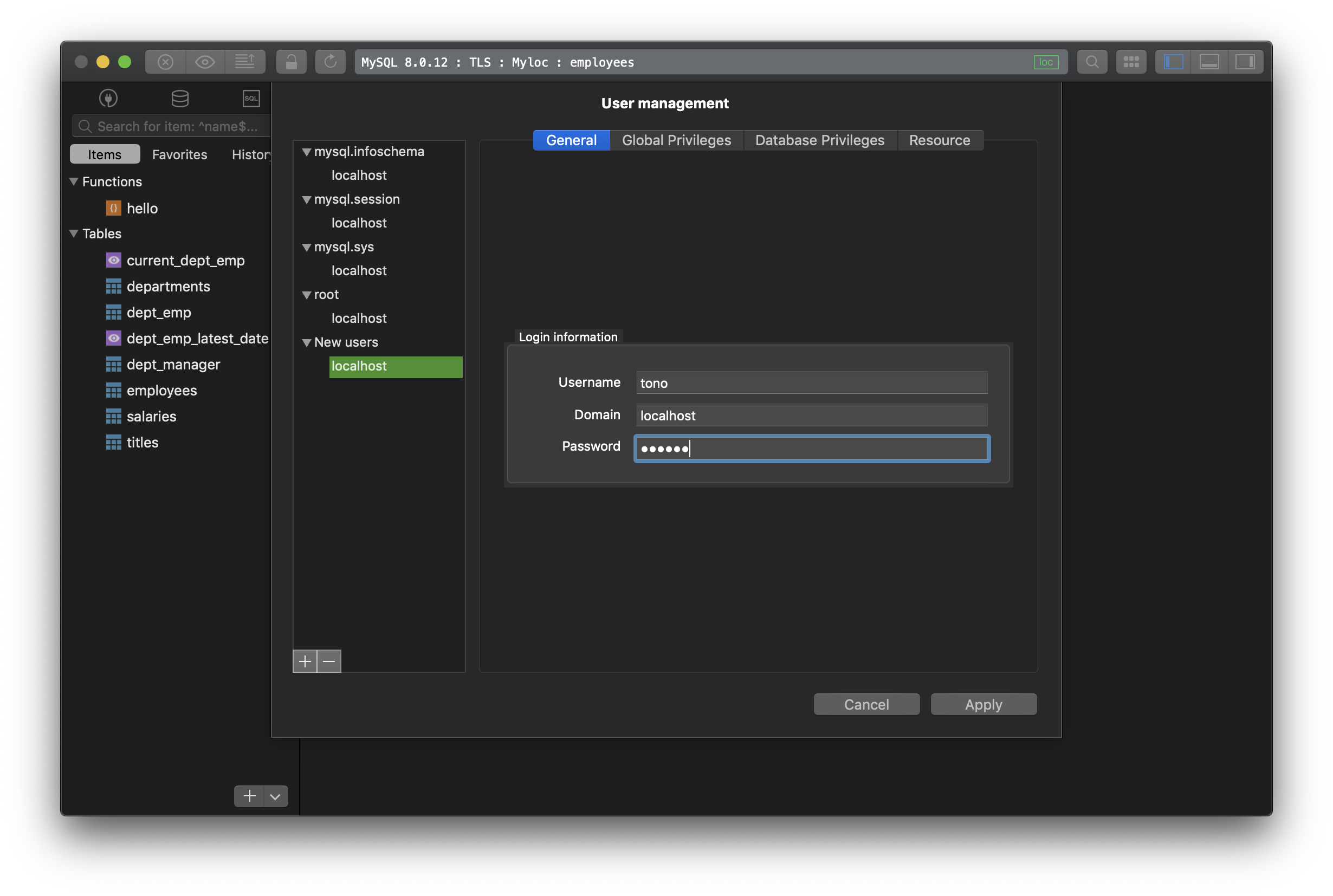 creating a gui for mysql database