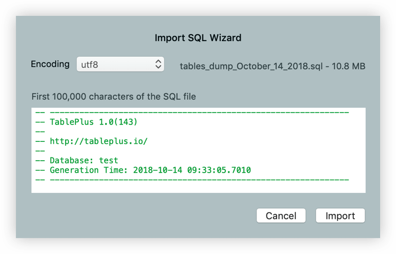 tableplus export database